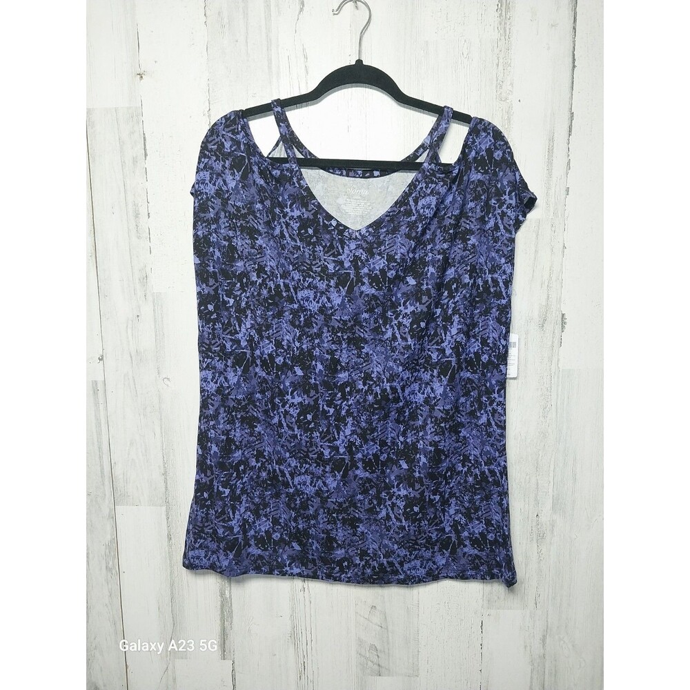 Soma Exposed Shoulder Tee Surfside Texture Baja NWT